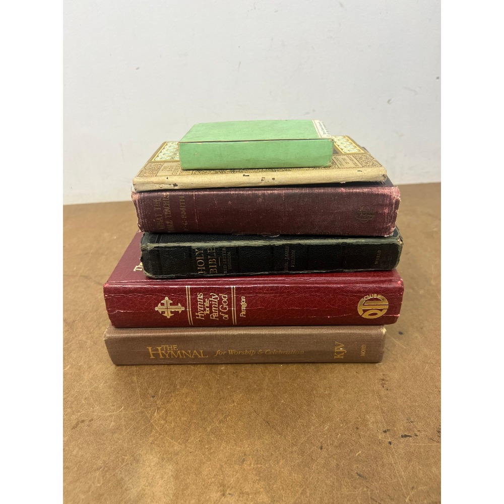 Vintage Christian Book Lot Holy Bible Hymnal Pocket New Testament 1922 Inscribed